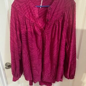 Free People Fuchsia Small Women's Top Boho Business Casual